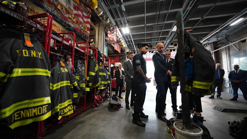 Prince Willam visit FDNY Ten House station