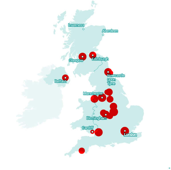 UK Bed Bug Hotspots