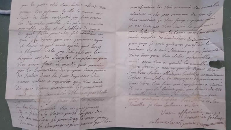 Confiscated French love letters