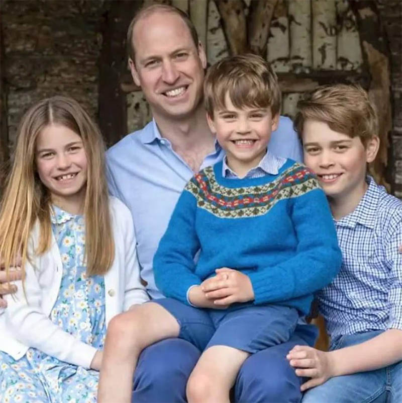 Prince William pictured with his three children