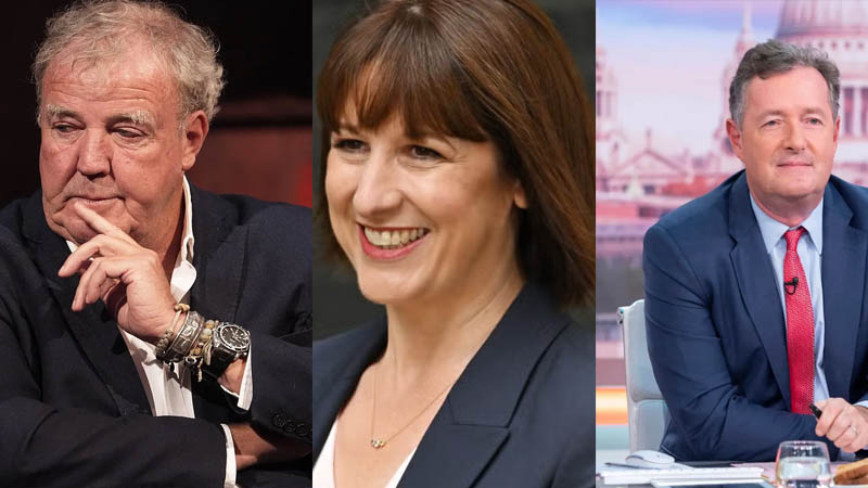 Piers Morgan, Rachel Reeves and Jeremy Clarkson