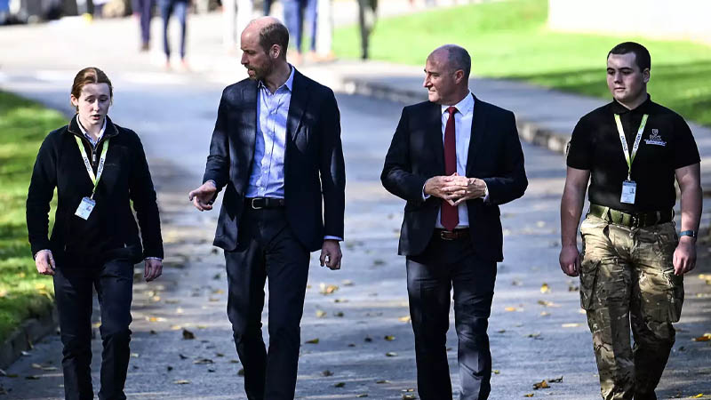 Prince William at Duchy College Stoke Climsland