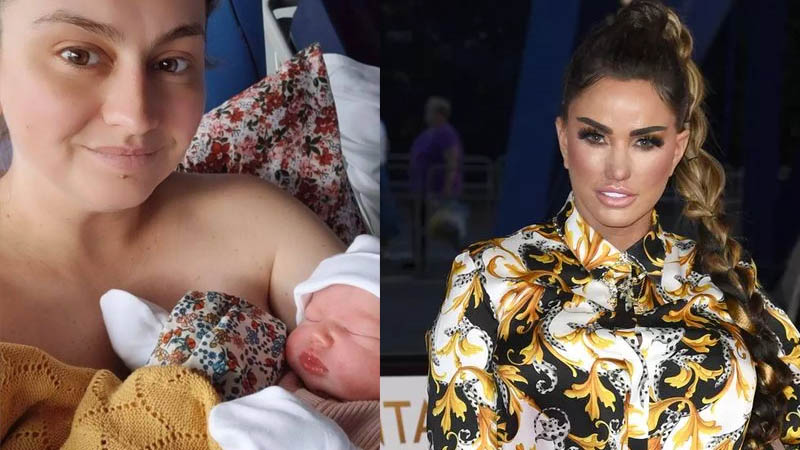 Sophie Price with her second child and Katie Price