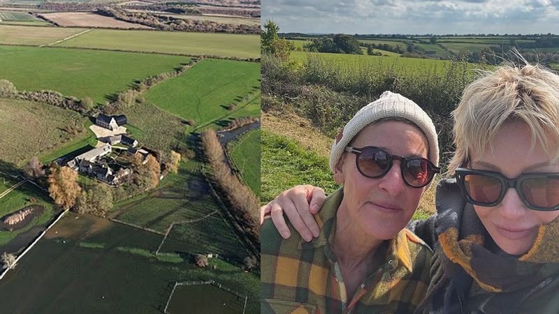 ‘This property is no longer available’: Ellen DeGeneres quietly cuts £4.5m from flood-hit Cotswolds farmhouse