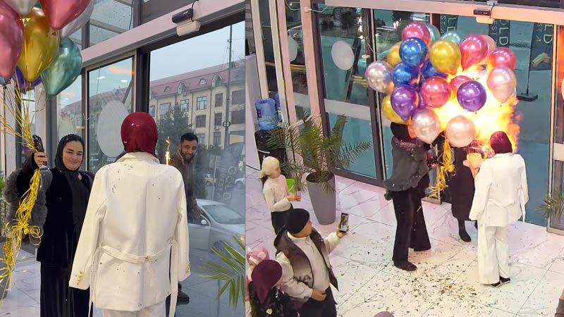 Birthday Surprise Turns Terrifying as Cake Sparklers Ignite Hydrogen Balloons in Fireball