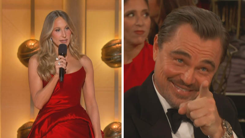 Nikki Glaser and Leonardo DiCaprio