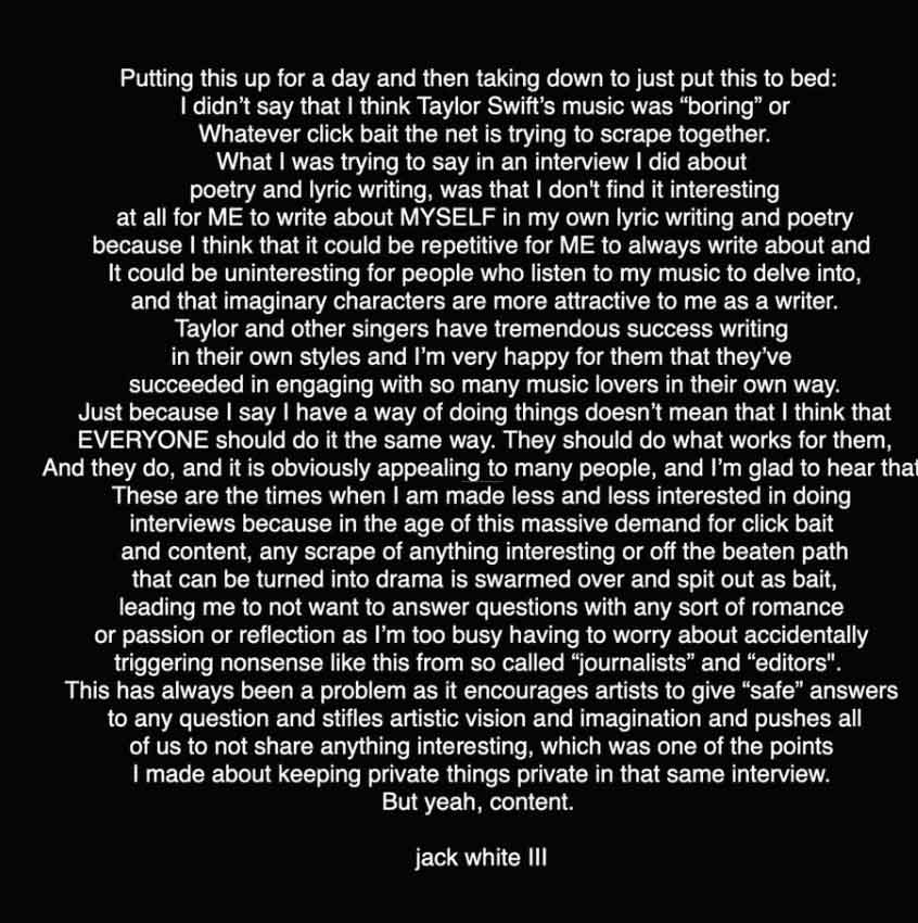 The singer took to Instagram to clarify what he meant and deleted his post. 

