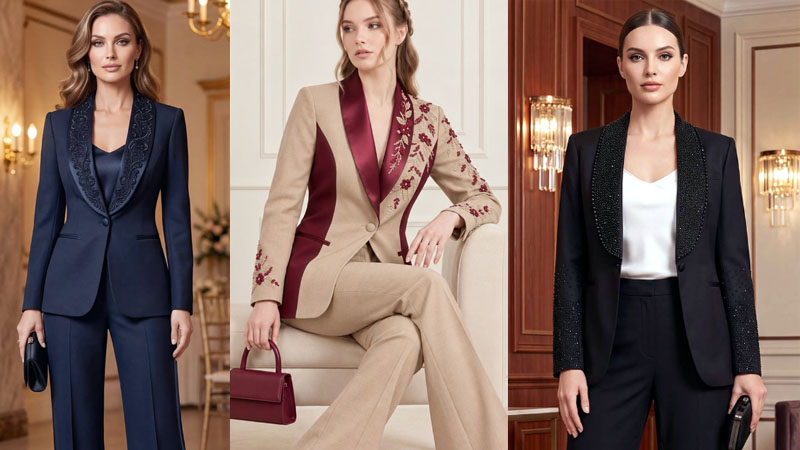 Women Embroidered Tuxedo